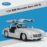 Welly Willy 1:24เมอร์เซเดส-เบนซ์300SL รถคลาสสิกรถสปอร์ตจำลองโลหะผสมรุ่นรถ