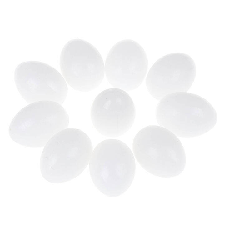 [habilulu] 10pcs White Solid Plastic Solid Pigeon Eggs Dummy Fake Eggs 