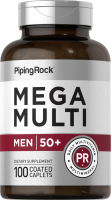 PipingRock Mega Multi for Men 50+ Plus 100 Coated Caplets ผลิตภัณฑ์คุณภาพจาก Piping Rock