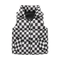 （Good baby store） Autumn and winter children  39;s cotton clothes children  39;s Plaid warm vest vest baby chessboard Plaid stand collar down cotton vest