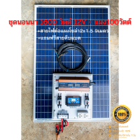 ชุดนอนนา 1600W พร้อมแผง 100 วัตต์ (ไม่รวมแบต) พลังงานแสงอาทิตย์ 12Vและ 12Vto 220V