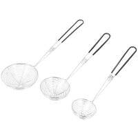 3-Piece Set of Round Hot Pot Strainer-Stainless Steel Asian -- Spider Skimming Spoon Set, Mesh Spoon