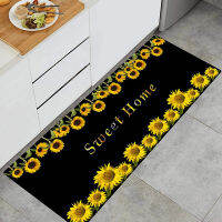 Sunflower and Solid Background Runner Rug Runner Carpet for Living Room Bedroom Kitchen Bathroom Non-slip Water Absorbent