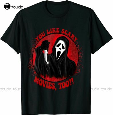 Scream Ghost Face You Like Scary Movies Too T-Shirt Funny Vintage Gift For Men Grey&nbsp;Shirt Outdoor Simple Vintag Casual T Shirts