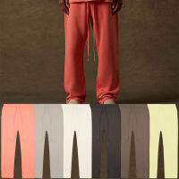 ใหม่2022FW Coral Flocking พิมพ์ High Street Heavy Cotton คุณภาพดีที่สุดผู้ชายและผู้หญิงหลวมสบายๆตรง Sweatpants