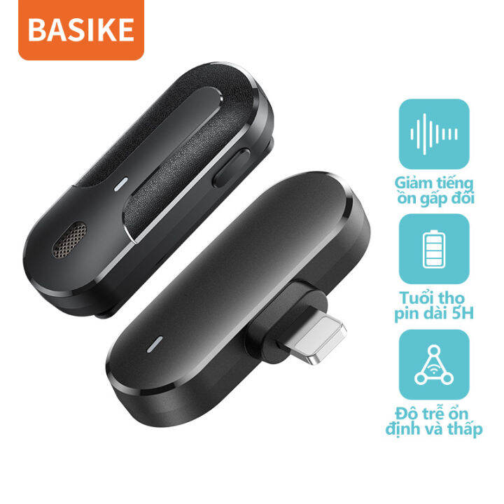 BASIKE Microphone Mini Lightning Microphone HD Radio không dây Lavalier  Microphone Phòng thu giảm tiếng ồn Bài giảng Microphone ngoài cho PC Máy  tính Máy tính xách tay Máy tính xách tay |