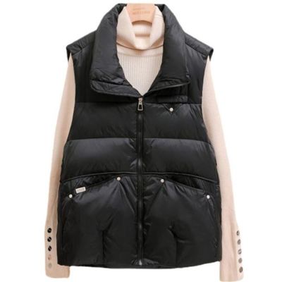 ZZOOI Down Vest Women coat New White Duck Down Vest Fashion Stand Collar Vest Outer Wear