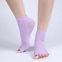 ZHAN 1Pair Half Anti-Slip Pilates Ankle Grip Durable Five Fingers Cotton Yoga Socks