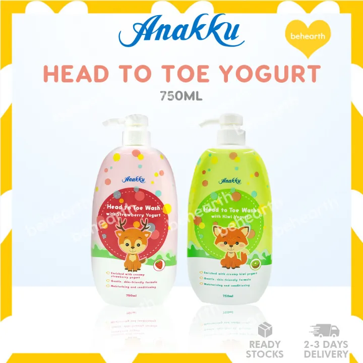 ANAKKU Sabun Mandian Bayi Head To Toe Wash With Yogurt Baby Bath (750ml ...