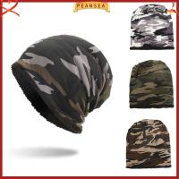 PEANSEA คลาสสิค หมวกแก๊ป Unisex หมวกบีนนี่ Skullies ถนนกลางแจ้ง หมวกลายพราง หมวกสกีถัก