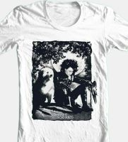 Edward Scissorhands สุนัข Photo เสื้อยืด Retro 90 ภาพยนตร์ผ้าฝ้ายสีขาว TEE