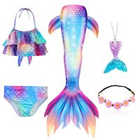 ◆✿☈ Girls Swimwear 3pcs Mermaid Tails for Kids Bikini Set Swimming Dress Bathing Suit Todder Swimsuit Girl 6 Years 8 Years 12 Years