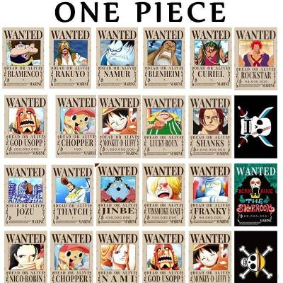 HZ ONE PIECE Poster Anime Painting 18pcs/set Home Decor Luffy Wanted Drawing Bedroom Adornment Wall Art Gifts ZH