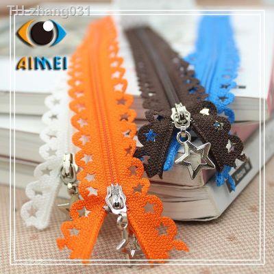 25Cm Five Stars Edge Lace Zippers With Close-End Zips Hollow Nylon Zipper Clasp For Clothes Diy Material Sewing Zip Fastener