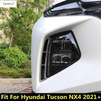 “{》} สำหรับ Hyundai Tucson NX4 2021 -2023กันชนหน้าหมอกไฟตัดหมอกแผ่นเรืองแสงคิ้วไฟหน้ารถคิ้วอุปกรณ์เสริมฝาครอบภายนอก2ชิ้น