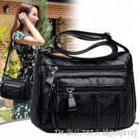 hot【DT】❃❅  New Female Soft Leather Shoulder High-quality Multi-pocket Color Ladies Crossbody