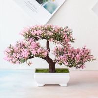 【cw】 Artificial Bonsai Small Pot Fake Flowers Potted Ornaments Room Table Decoration Hotel Garden