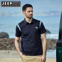 JEEP SPIRIT 1941 ESTD2022ฤดูร้อนใหม่ Lapel บางสบายๆหลวมสีทึบ POLOT เสื้อ