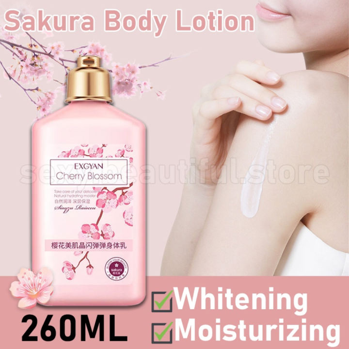 100 ORIGINAL EXGYAN Sakura Lotion 260ML Cherry Blossom Whitening Body