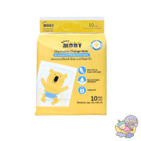 BABY MOBY แผ่นรองซับฉี่แบบใช้แล้วทิ้ง 1 ห่อ มี 10 ชิ้น ขนาด 45x60 cm