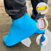 【JH】1 Pair Waterproof Non-slip Silicone Shoe Sole High Elastic Wear-resistant Unisex Rain Boots Overshoes Reusable Shoes Cover