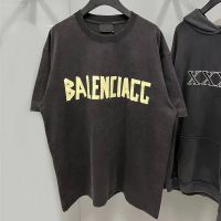 ・ Balenciagaอร์ตซีรีส์ทั้งหมดในร้าน/หลุม BB Graffiti Band เย็บปักถักร้อยผ้าฝ้ายคอกลมเสื้อยืดแขนสั้น