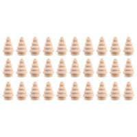 Blank DIY Wooden Christmas Tree Peg Dolls Party Cake Toppers Pack of 30