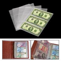 Banknotes Holder Paper Money Collection Album Money Banknote Transparent 3-Slot Paper Money Protective Bag Loose Leaf Sheet