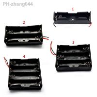 1X 2X 3X 4X 18650 Battery Case Holder 3.7V Plastic Battery Storage Box Case Holder Leads with Storage Box With Wire Lead