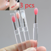 3pcs Portable Silicone Lip Brush Lip Gloss Applicator Multifunctional Makeup Brush With Dust Cap Lipstick Brushes Cosmetic Tools