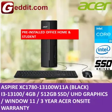 Acer Aspire XC1780-13400W11A Desktop PC Black ( i5-13400, 4GB