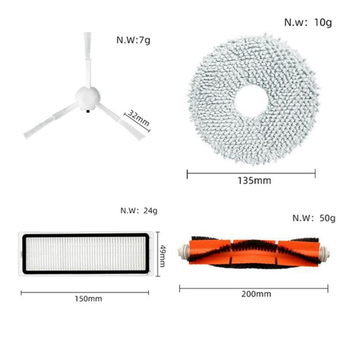 for-mijia-b101cn-accessories-main-side-brush-filter-mop-dust-bag-robot-vacuum-cleaner-replacement-parts-plastic-high-guality