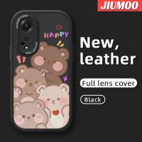 เคส JIUMOO สำหรับ OPPO A98 5G A1 5G F23 5G เคสหมีน่ารักดีไซน์ใหม่เคสใส่โทรศัพท์หนังซิลิโคนนิ่มเคสมือถือกันกระแทกป้องกันการตกพร้อมเคสป้องกันกล้องเลนส์คลุมทั้งหมด