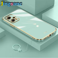 Jingsanc เคสสำหรับ Xiaomi POCO X4 GT ป้องกันเลนส์กล้องเต็มแบบบางลูกอมหรูหรากันกระแทกขอบเรียบ TPU เคสกันชนโลหะชุบสองด้านพร้อมฝาครอบฝาหลัง X4 Gt