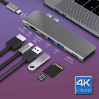 USB 3.1 ฮับประเภท C ไปยังอะแดปเตอร์ HDMI 4K Thunderbolt 3 ฮับ USB C พร้อม Hub 3.0 TF SD Reader Slot PD สำหรับ MacBook Pro/Air 2018 - 2020-EDCNM SHOP