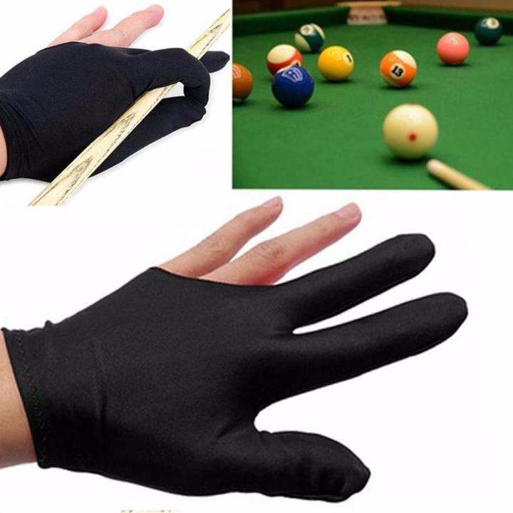 Billiards Three Finger Gloves High Elastic Billiards Gloves Room Black