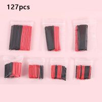 127pcs Heat Shrink Tubing Insulation Shrinkable Tubes Assortment Electronic Polyolefin  Wire Cable Sleeve Bag Electrical Circuitry Parts