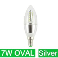 【On Sale】 komla หลอดไฟเทียนแอลอีดี E14อลูมิเนียม Led 7W 9W 12W โคมไฟ LED 220V 240V สีเงินทองเย็นโคมไฟเทียน