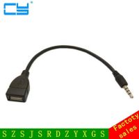 Free shipping hot selling 3.5mm male to usb female cable adapter audio aux Jack Male converter Charge Cable