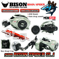 รอกหยดน้ำ BISON SPIDER SLJ รุ่นใหม่ มีกิ๊กเสียง รอบ 7.3:1 มีทั้งหมุนซ้ายและหมุนขวา (JDM MODEL)