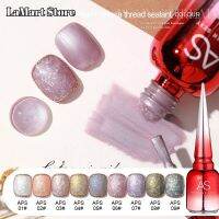 LaMart Store??【AS】9 เฉดสี สีทาเล็บเจล สีเจล โทนสีมุก ธรรมชาติ ขวดแดง 15ml Peral Thread Nail Glue UV Nail Gel P-olish Nail Art Design