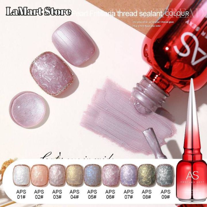 lamart-store-as-9-เฉดสี-สีทาเล็บเจล-สีเจล-โทนสีมุก-ธรรมชาติ-ขวดแดง-15ml-peral-thread-nail-glue-uv-nail-gel-p-olish-nail-art-design