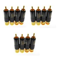 12x WBT-0144 Gold Plated RCA Plug RCA Plug-in Type AV Audio and Video Plug Video Plug Connector