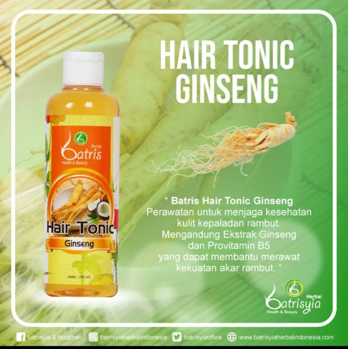 Batrisyia Hair Tonic Ginseng With VCO 250ml Batrisya Penumbuh Penyubur ...