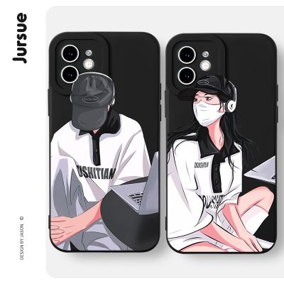 Soft Silicone Matching Couple Set Cartoon Anime Aesthetic Shockproof Phone Case Compatible For iPhone Case 14 13 12 11 Pro Max SE 2020 X XR XS 8 7 ip 6S 6 Plus Casing Xyh1104