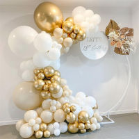 112pcs Metallic Metal Chrome Gold Balloon Garland Arch Kit White Latex Balloons Baby Shower Wedding Birthday Party Decorations