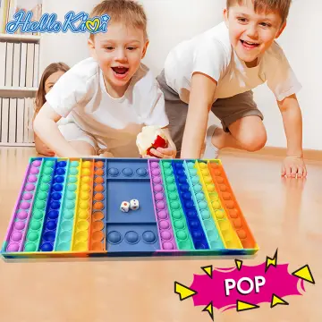 HelloKimi Pop It Game Toys Gameboard Quick Push Pop Game Children Early  Learning Press It Game Console Sensory Quick Push Handle Game Stress  Release Game with Music for Kids Girls Boys