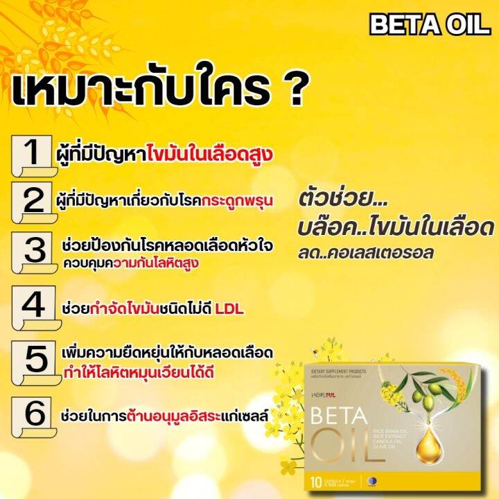 โปรรวมสุดคุ้มส่งฟรีbeta-oil-เบต้าออยล์-1-กล่อง-10แคปซูล-สกัดจากน้ำมันรำข้าว-น้ำมันคาโนล่า-น้ำมันมะกอก-ไขมันในเลือดสูง-ความดัน-rain-wellnes