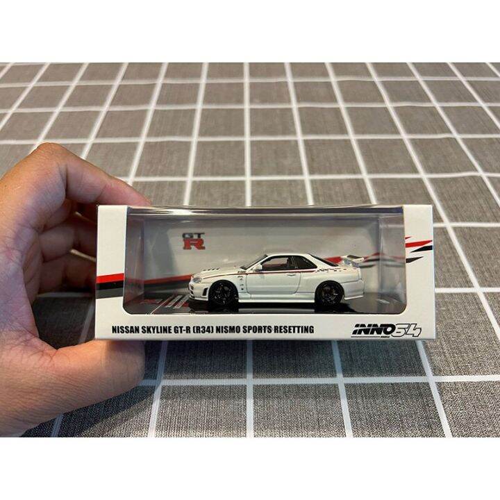 INNO Diecast Alloy 1:64 Nissan Skyline GT-R (R34) NISMO White Car Model ...