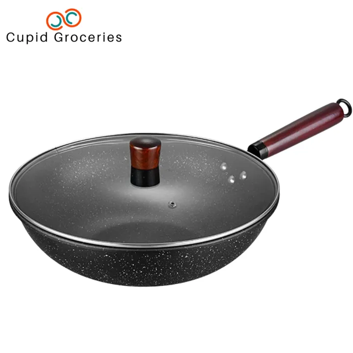 Cupid Groceries Japanese Non Stick Wok Pan Kitchen Master Frying Pot Original Kitchenware 32cm
